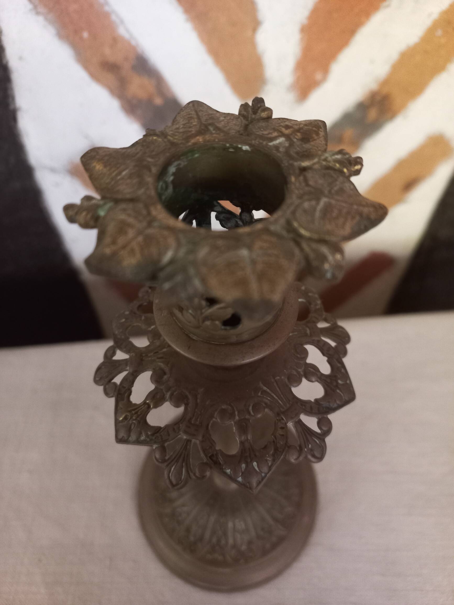 Antique brass candlestick