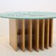 Table basse Heinz Lilienthal avec plateau en verre sculptural