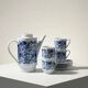 Vintage Melitta coffee service – White porcelain with blue flowers – 1970s – Made in Germany
