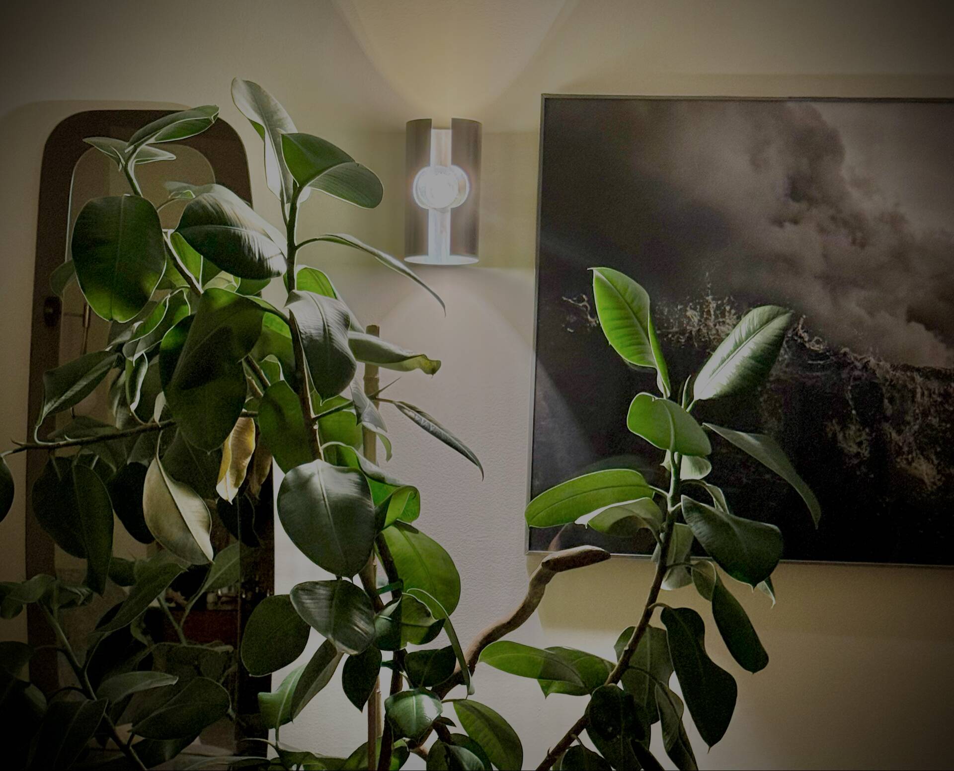 Space Age wall light in brushed aluminium, 1970.