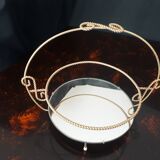 Salad bowl crystal of reims with servant