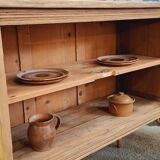 Old glass sideboard on legs