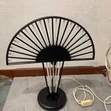 Architectural Black and White Murano Glass Rod Table Lamps Set of 2