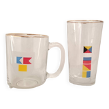 Set of 2 Mobil flag glasses