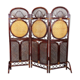 Rattan & wicker folding screen - room divider, 1930’s