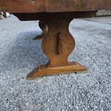 Solid oak monastery table, 243cm L
