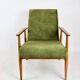 Armchair 'Lis', 1970s olive green design by Henryk Lis - natural wood
