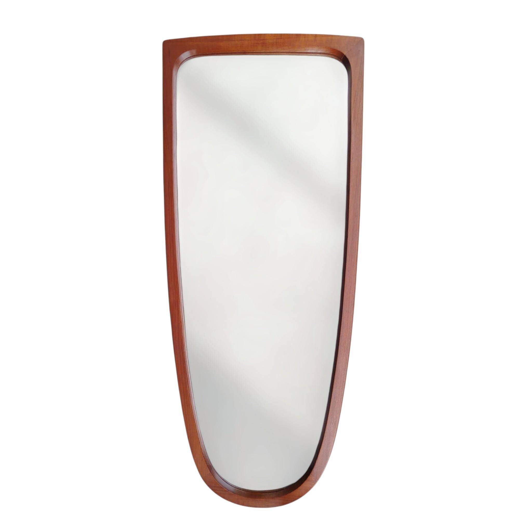 Teak wall mirror, organic shape, Denmark 1960s