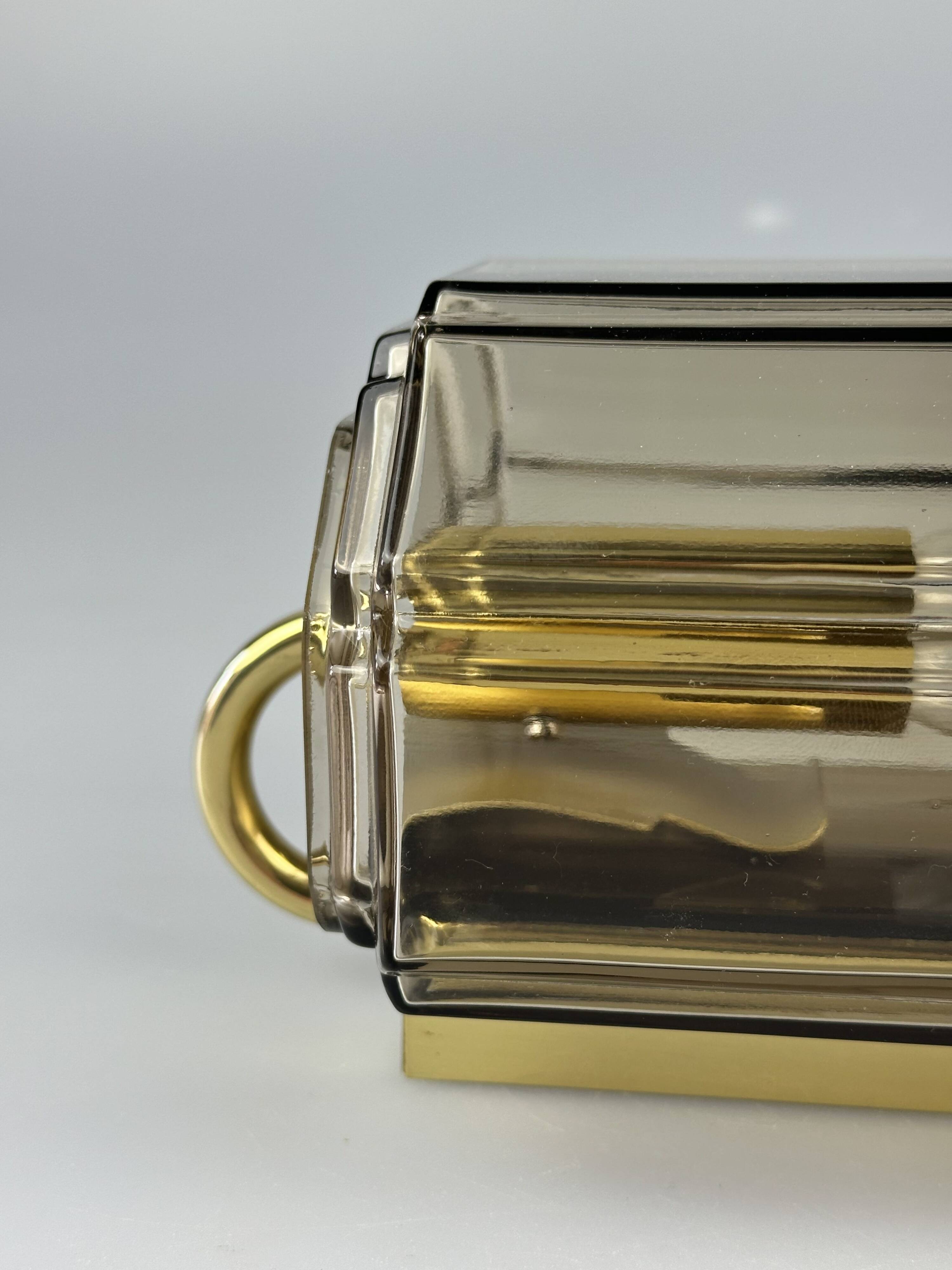 1960s/70s Wall Lamp Glashütte Limburg Germany Glass & Metal Age Design