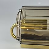 1960s/70s Wall Lamp Glashütte Limburg Germany Glass & Metal Age Design