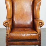 Sheep leather wingback chair