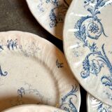 6 Gien ironstone dinner plates, "Rinceaux" service no. 2