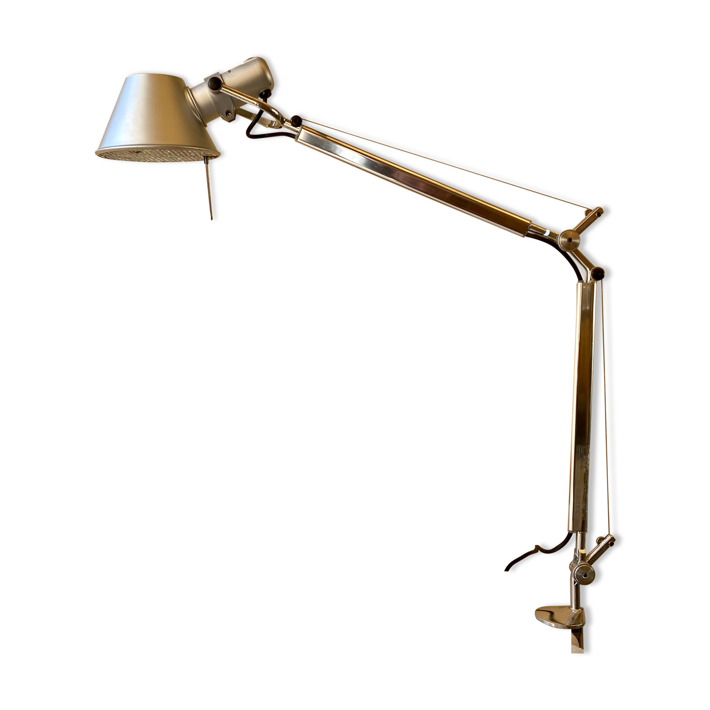 Artemide Tolomeo mini desk lamp on pliers and design Michele De Lucchi - Giancarlo Fassina