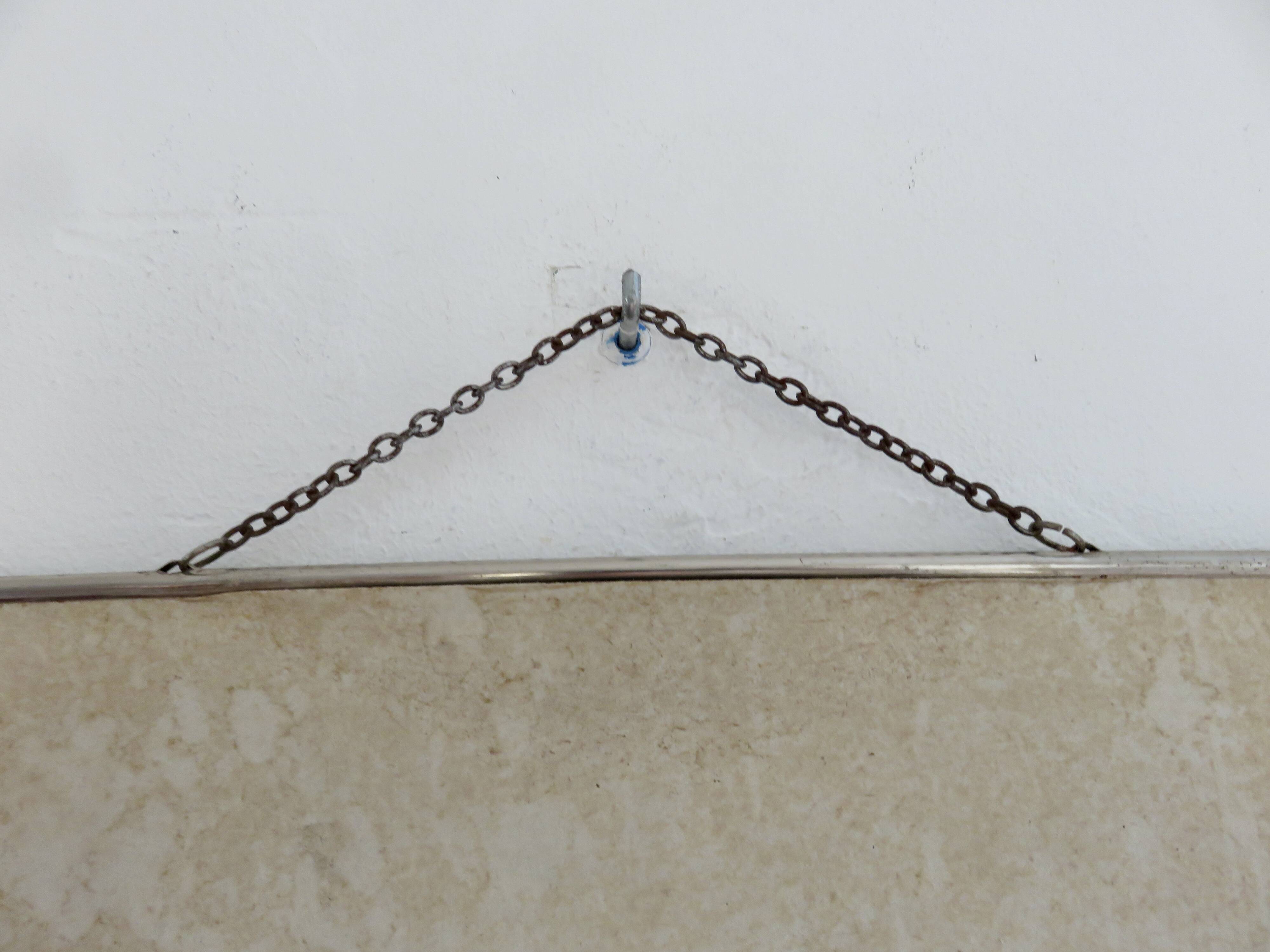 Very old XXL barber mirror with chain, art deco 40s 50s