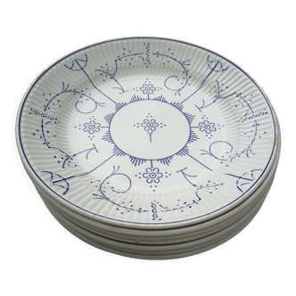 Ensemble de 9 assiettes plates Copenhague de Royal Boch