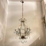 Crystal beaded murano glass chandelier 1960’s