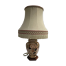 Former ceramic potiche lamp base wood - abat-day vintage beige fabric