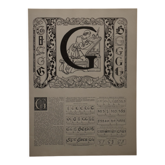 Lithograph on the letter G