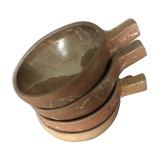 4 enamelled sandstone bowls