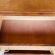Vintage walnut chest of drawers, splayed legs, circa 1950s.