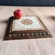 Old Italian Ceramic Trivet and Wooden Frame