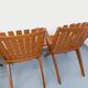 Set of 4 vintage garden chairs made of beech wood from the 1960s.
