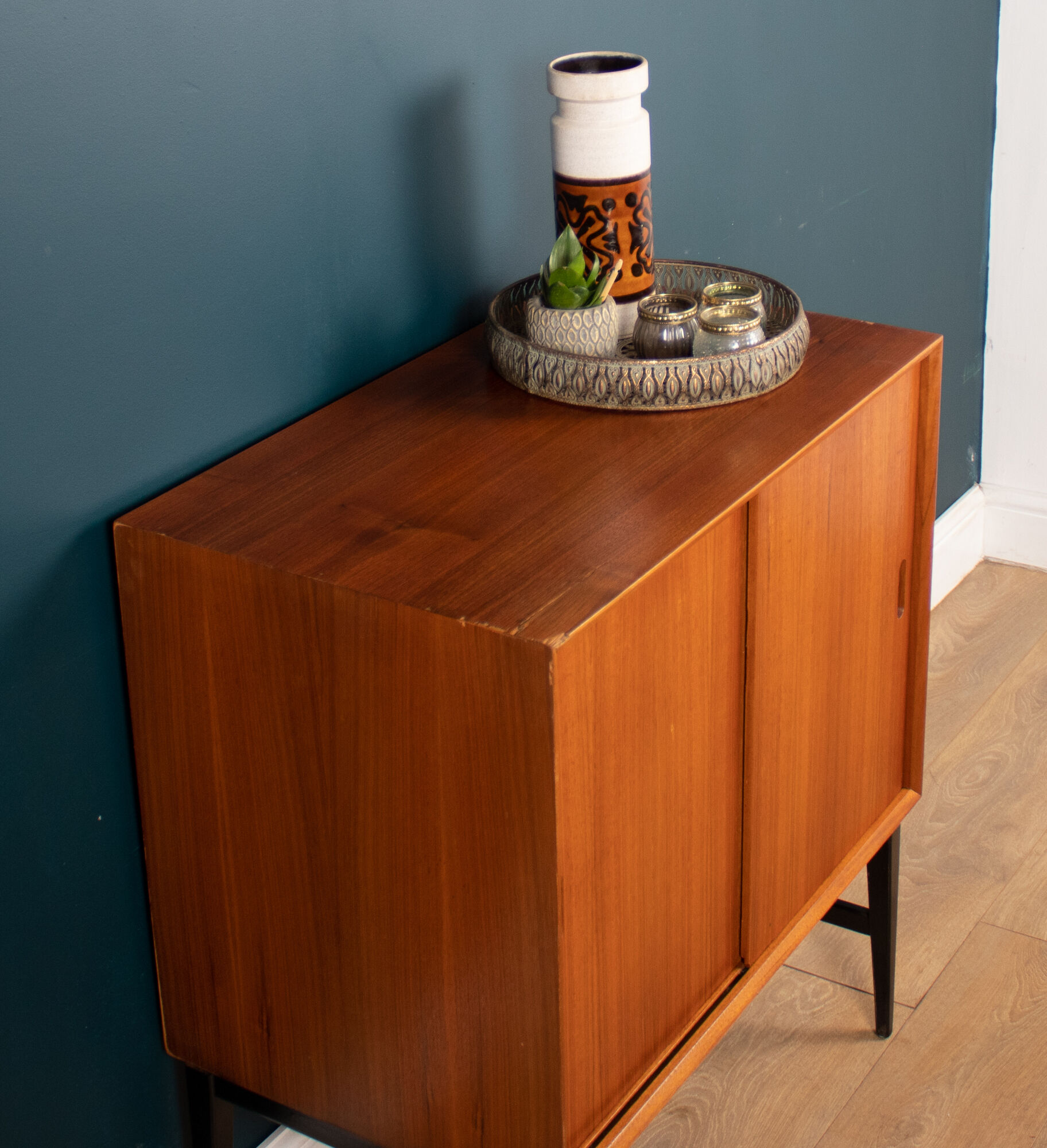 Retro danish style 1960s mid century record cabinet drinks cabinet