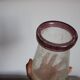 Vintage mauve neck blown glass bubble conical vase