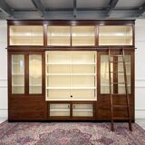 Large Classic English Art Deco Bookcase Library Cabinet