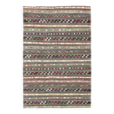 7x10 Brown Bohemian Kilim Rug, Ethnic Patterned Rug, 202x304Cm