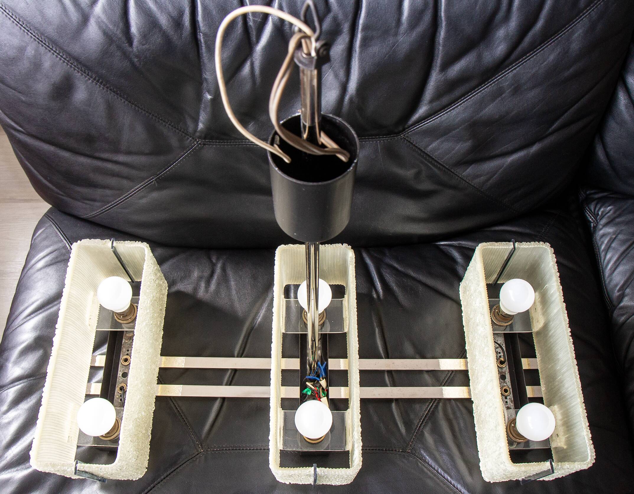 Modernist chandelier Maison Arlus ocean liner 1960