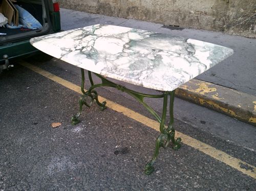 Marble and metal bistro table