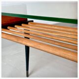 Table d'appoint en bois et verre