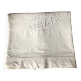 Antique cotton and linen sheet with the monogram M B