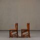 Vintage sculptural unique design dining chairs, France 1960s set of 2
