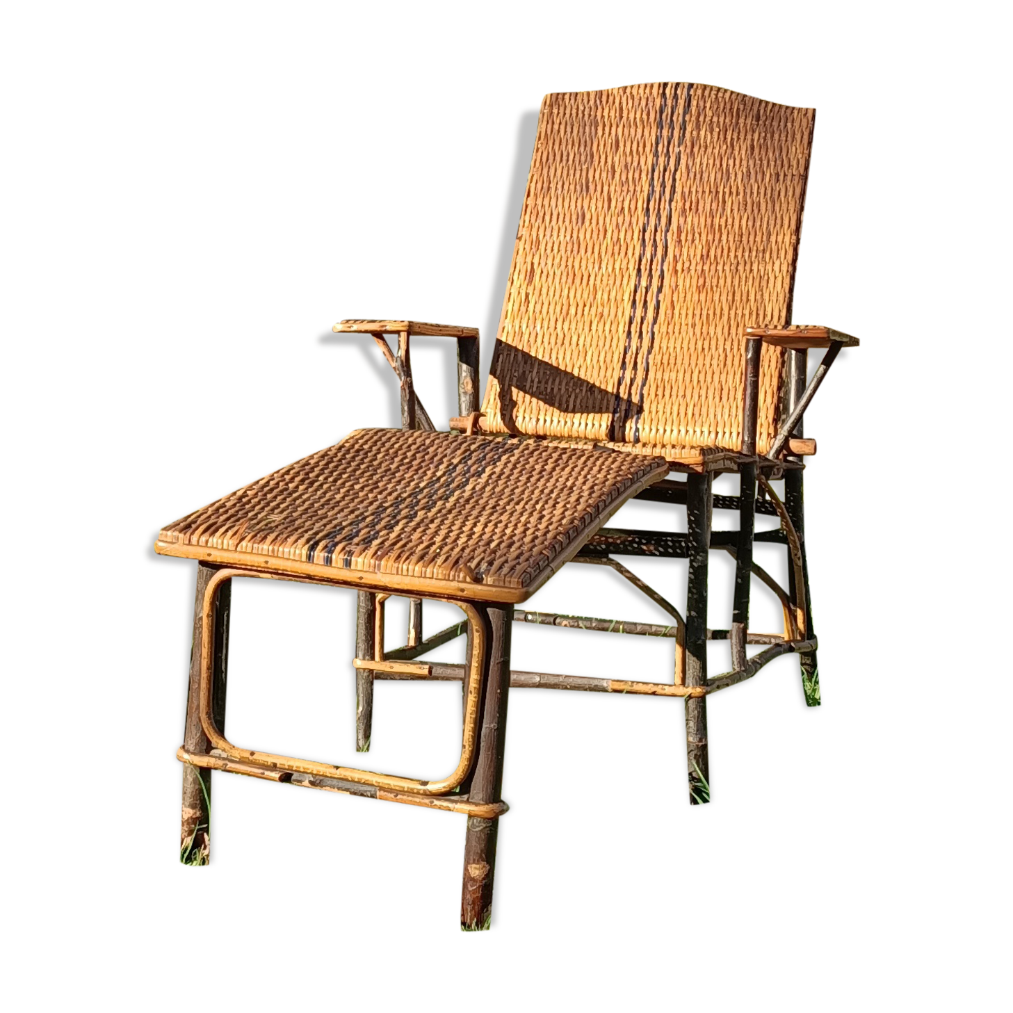 Very old vintage wicker lounge chair