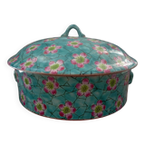 Old glazed ceramic covered pot