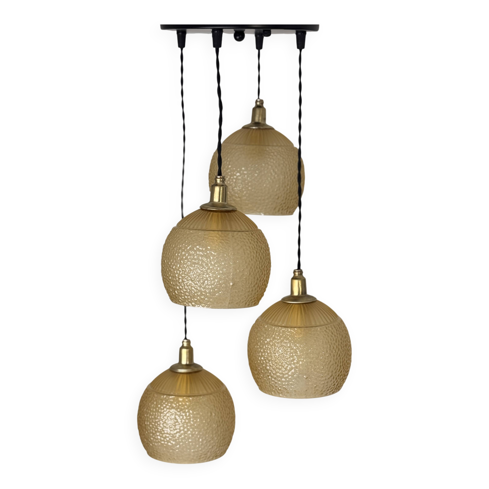 ANTIQUE CASCADE 4-BULB VINTAGE CHANDELIER