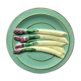 Asparagus dabbling plate signed Sarreguemines