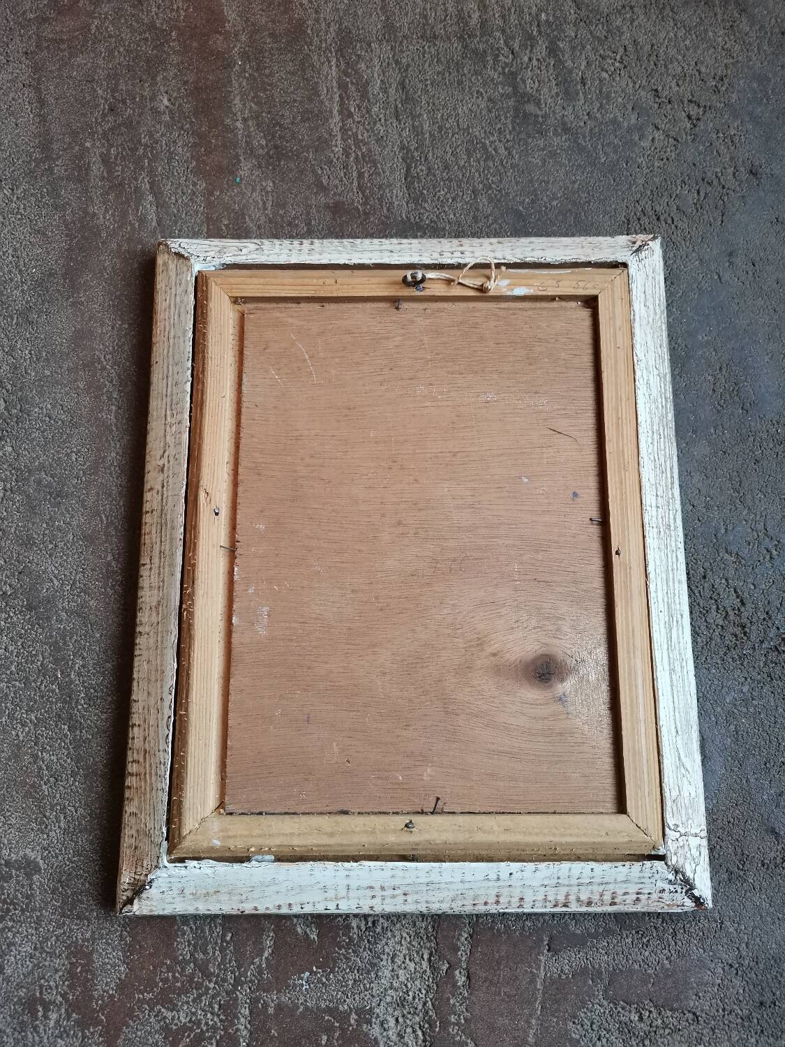 Vintage oil painting on wood pattern vase of flowers still life signed