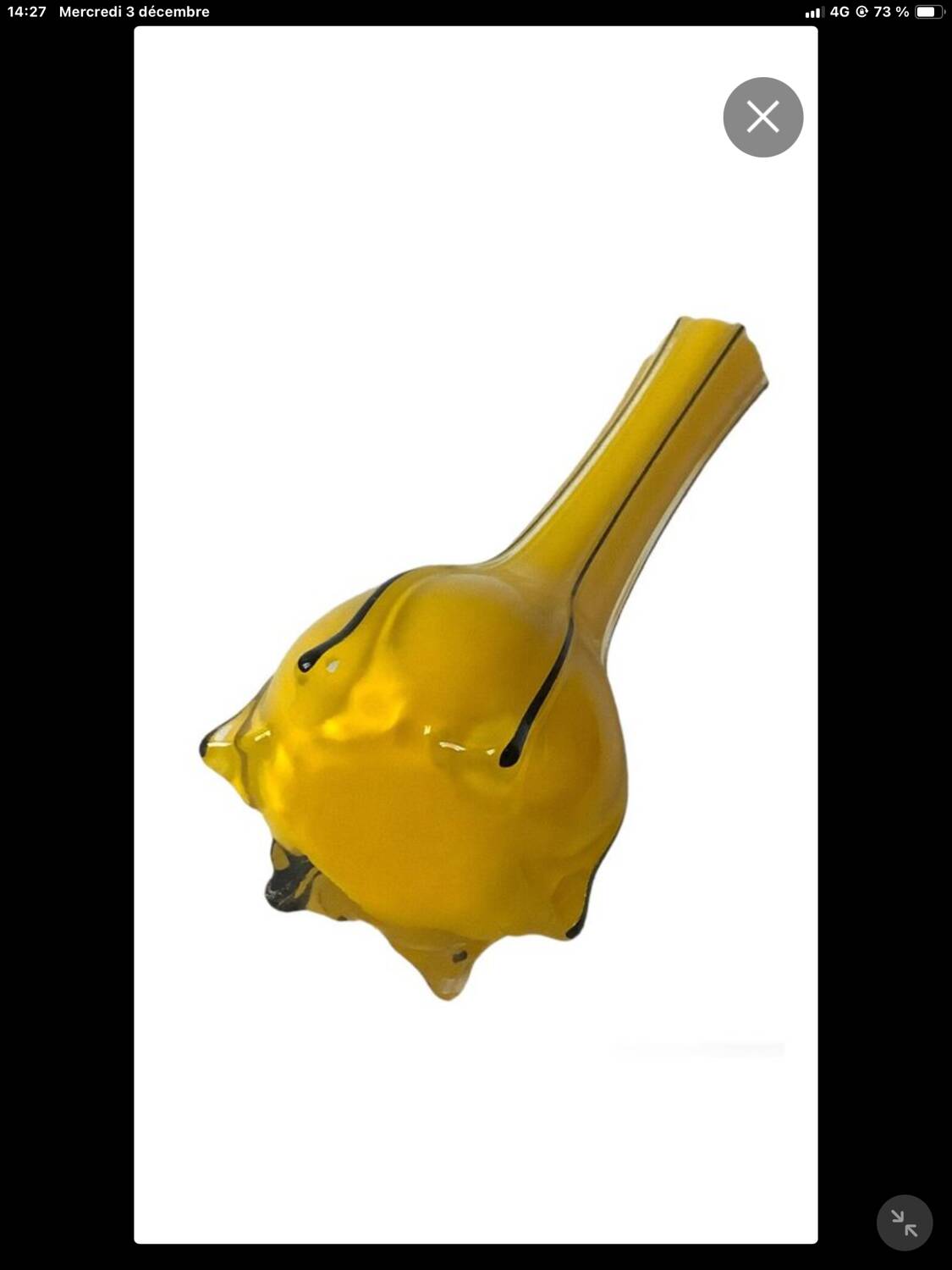 Vase Soliflore Jaune “Tango” — Michaël Powolny pour Loetz — Art Déco