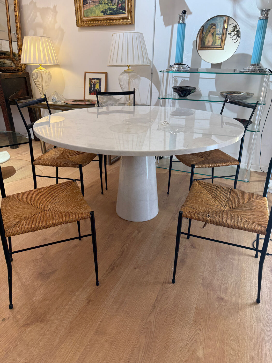 Eros Table in White Marble by Angelo Mangiarotti for Skipper, 1990s