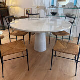 Eros Table in White Marble by Angelo Mangiarotti for Skipper, 1990s