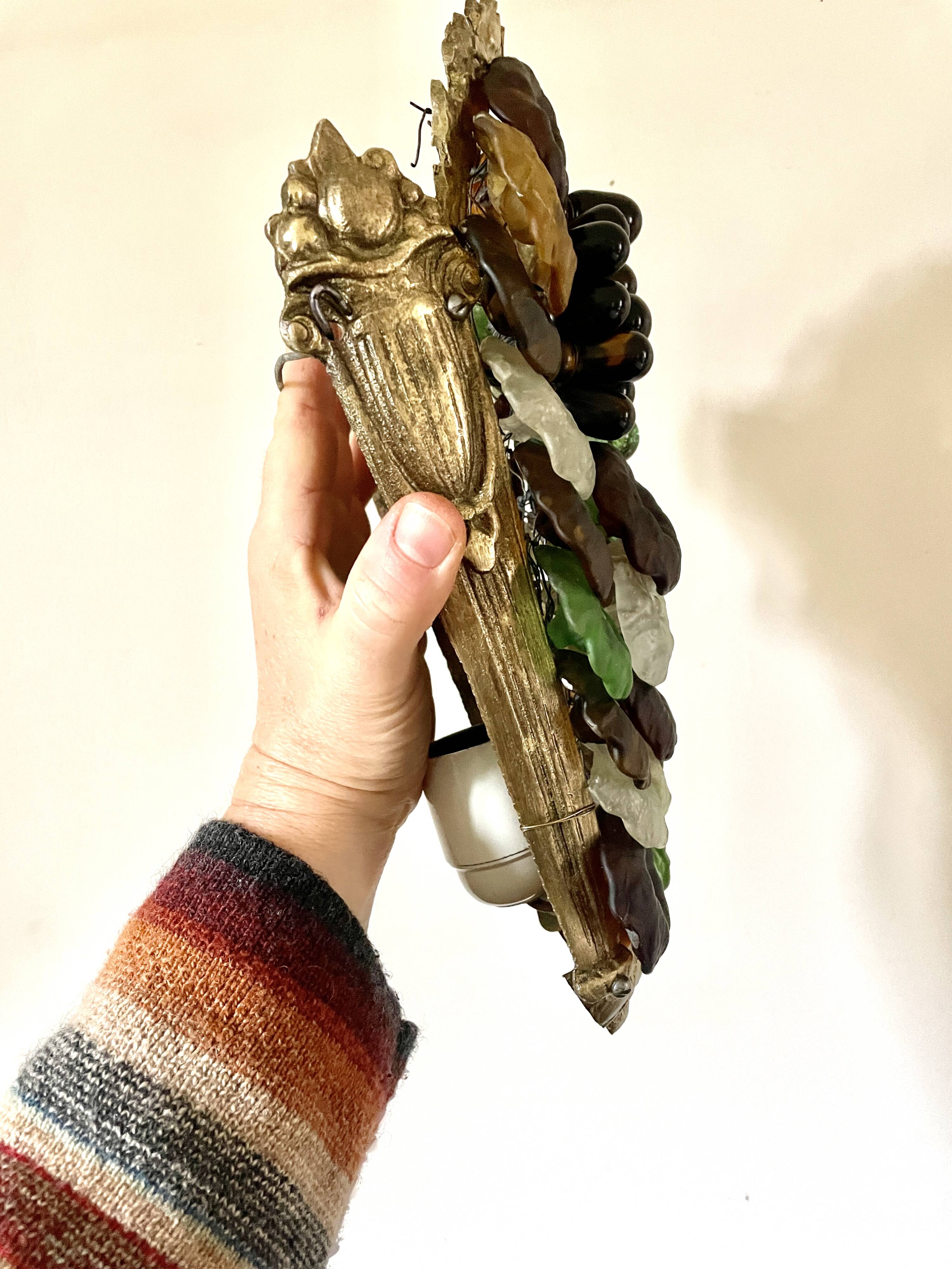 Art Nouveau wall light, Murano glass 1900