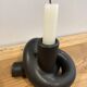 Black ceramic knot candle holder