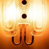 Space Age wall light in glass by Hillebrand, brass and glass.