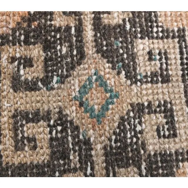 Vintage orange Turkish hand-knotted runner 81x356