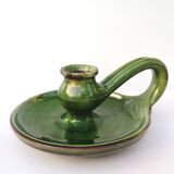 Glazed terracotta candle holder