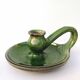 Glazed terracotta candle holder