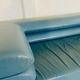 Vintage retro Swedish 2 seater turquoise leather sofa